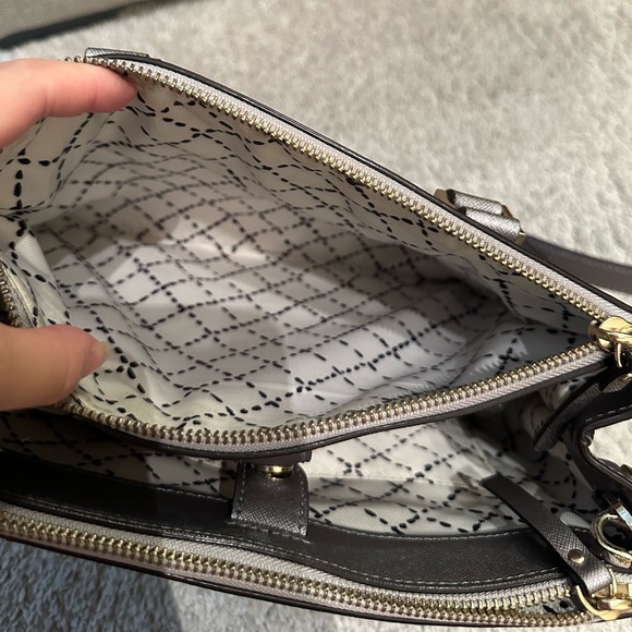 Kate Spade ♠️ Newbury Lane Small Loden Satchel - Metallic Grey - Picture 10 of 16